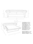 John Lewis Cromwell Chesterfield Double Leather Sofa Bed, Light Leg, Demetra Light Tan