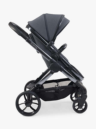 iCandy Peach 7 Pushchair & Accessories with Cybex Cloud T Baby Car Seat and Base T Bundle, Grey/Deep Black