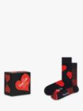 Happy Socks I Love You Socks Gift Set, One Size, Pack of 2, Black/Red