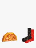 Happy Socks Pizza Socks Gift Set, One Size, Pack of 2, Multi