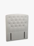 John Lewis Rouen Full Depth Upholstered Headboard, Small Double, Relaxed Linen Putty
