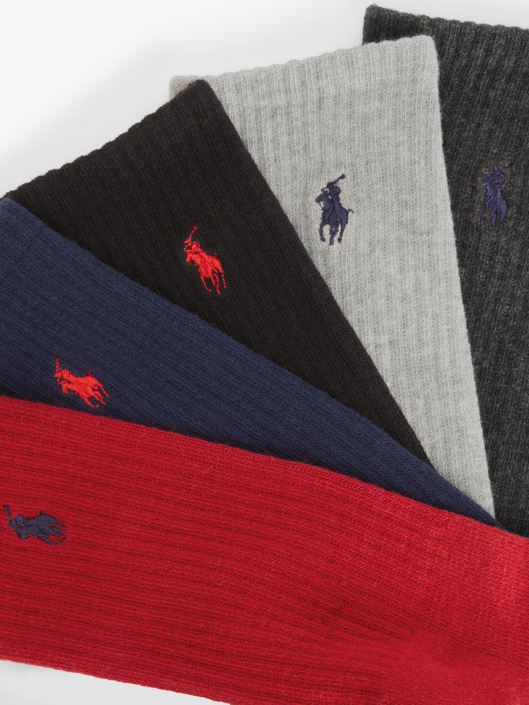 Buy Polo Ralph Lauren Cotton Blend Crew Socks, One Size, Pack of 6, Multi Online at johnlewis.com