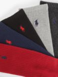 Polo Ralph Lauren Cotton Blend Crew Socks, One Size, Pack of 6, Multi