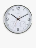 Acctim Komfort Analogue Silent Sweep Quartz Wall Clock, 30.5cm, Silver