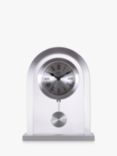 Acctim Bathgate Roman Numeral Quartz Pendulum Mantel Clock, Silver