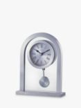 Acctim Bathgate Roman Numeral Quartz Pendulum Mantel Clock, Silver