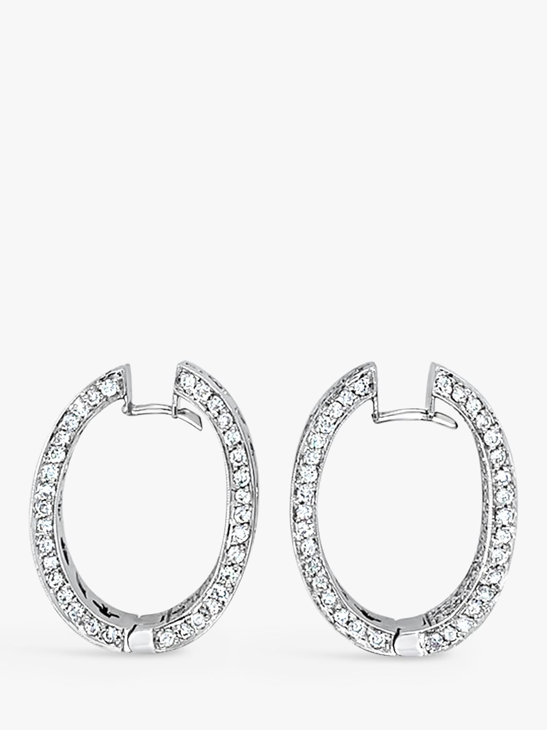 Small diamond sale hoops white gold