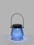 John Lewis Outdoor Faceted Glass Solar Lantern, Blue