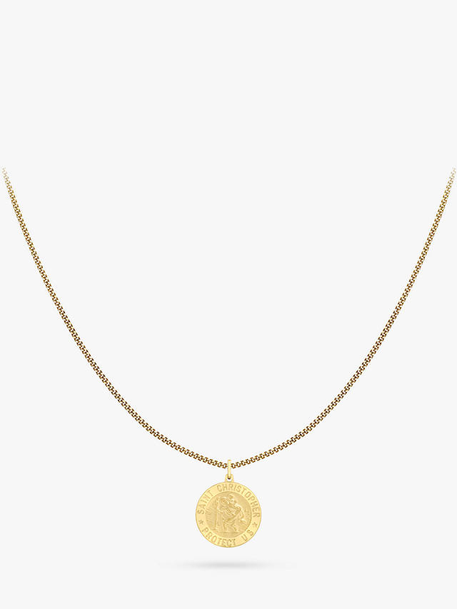 IBB 9ct Gold St Christopher Pendant Necklace, Gold
