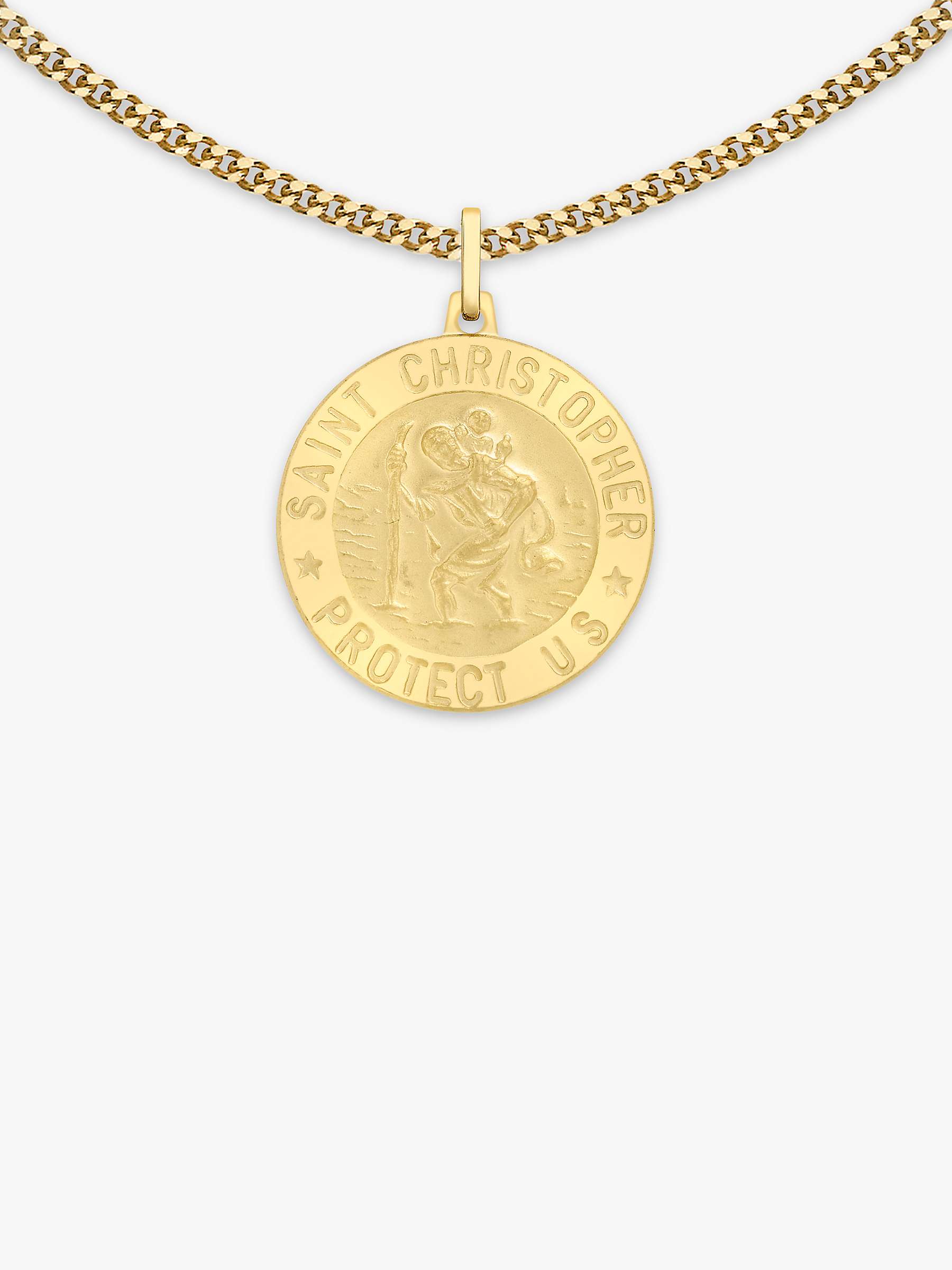 Buy IBB 9ct Gold St Christopher Pendant Necklace, Gold Online at johnlewis.com