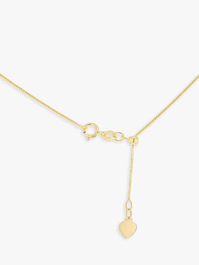 IBB 18ct Gold Heart Slide Box Chain Necklace, Gold