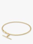 IBB 9ct Gold Hollow T-Bar Curb Chain Bracelet, Gold