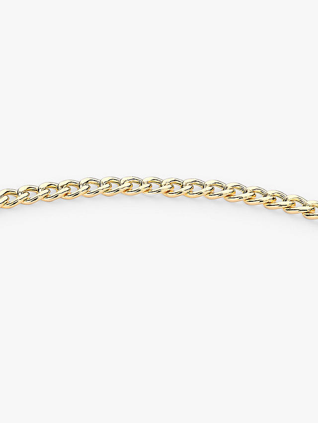 IBB 9ct Gold Hollow T-Bar Curb Chain Bracelet, Gold