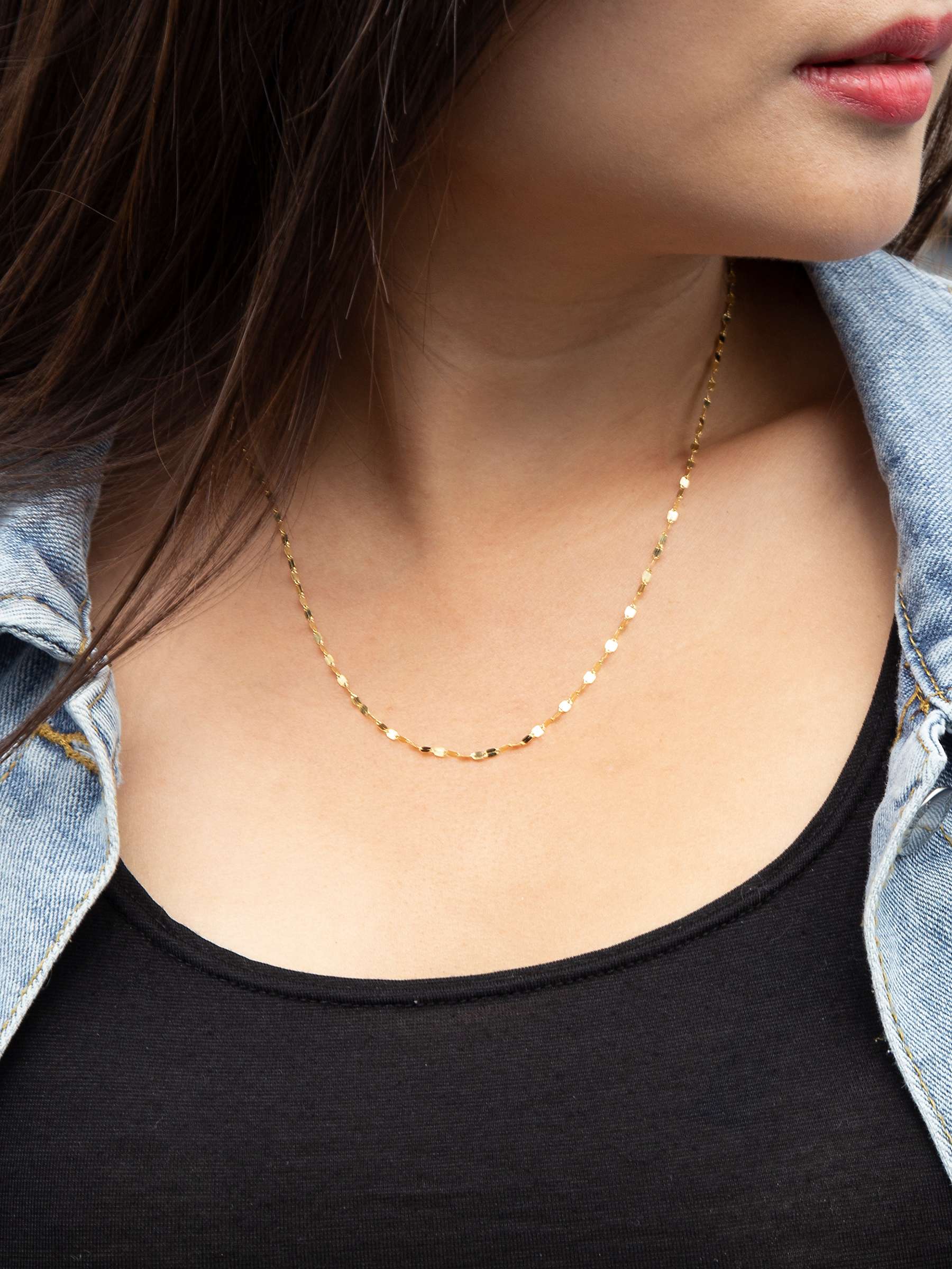 Buy IBB 18ct Gold Forzatina Chain Necklace, Gold Online at johnlewis.com