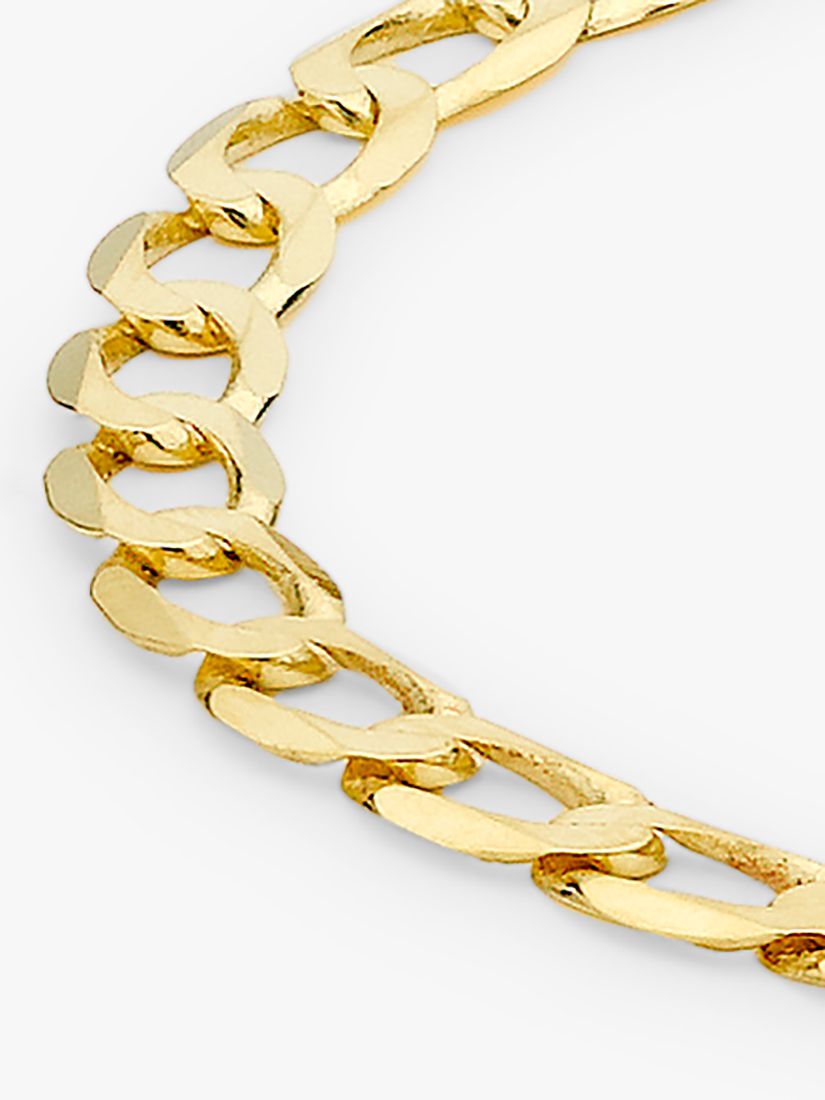 IBB 9ct Yellow Gold Hollow Diamond-Cut Rope Bracelet, Gold at John