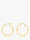 IBB 18ct Gold Square Tube Round Creole Hoop Earrings, Gold