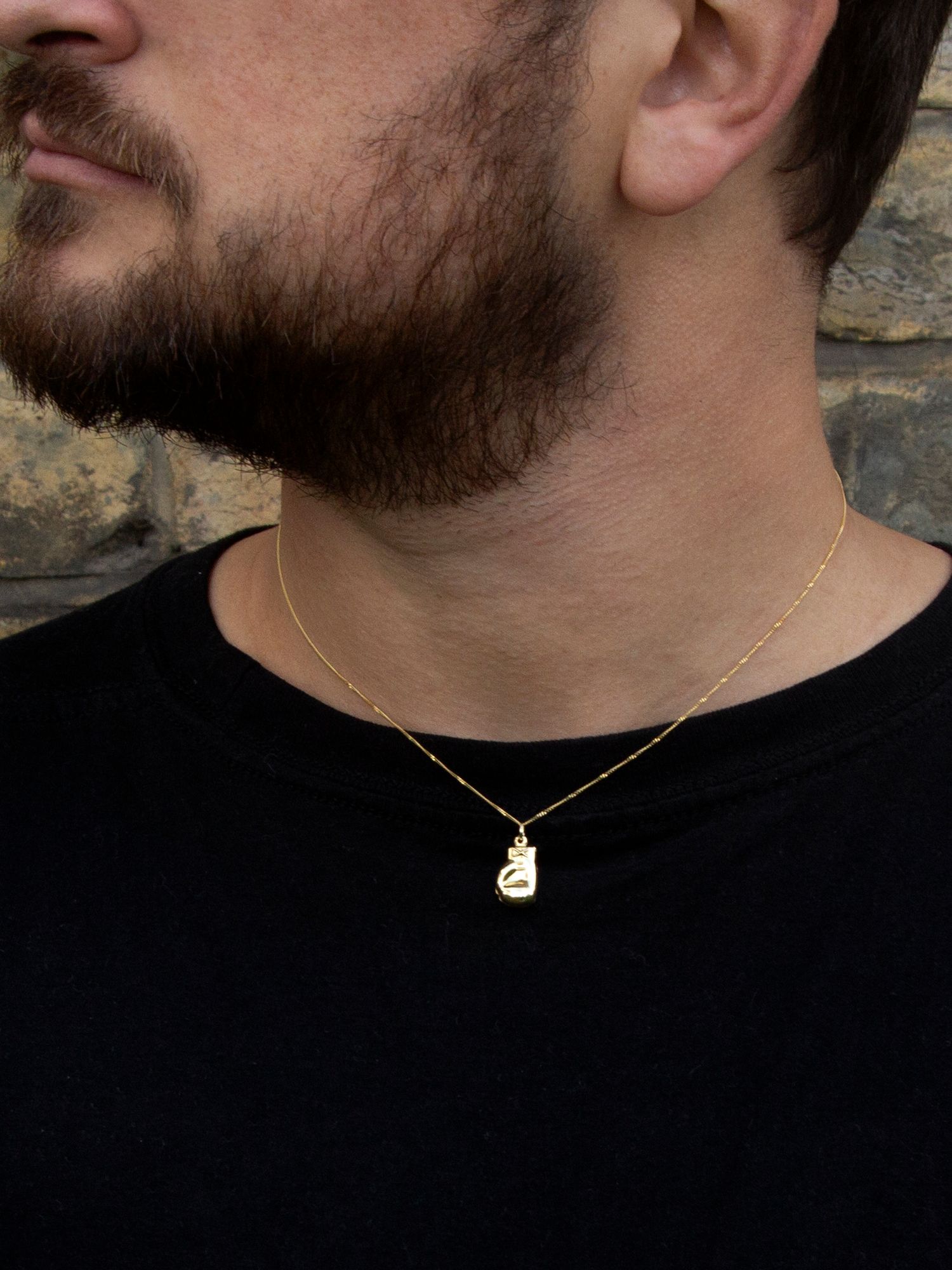 Buy IBB 9ct Gold Boxing Glove Pendant Necklace, Gold Online at johnlewis.com