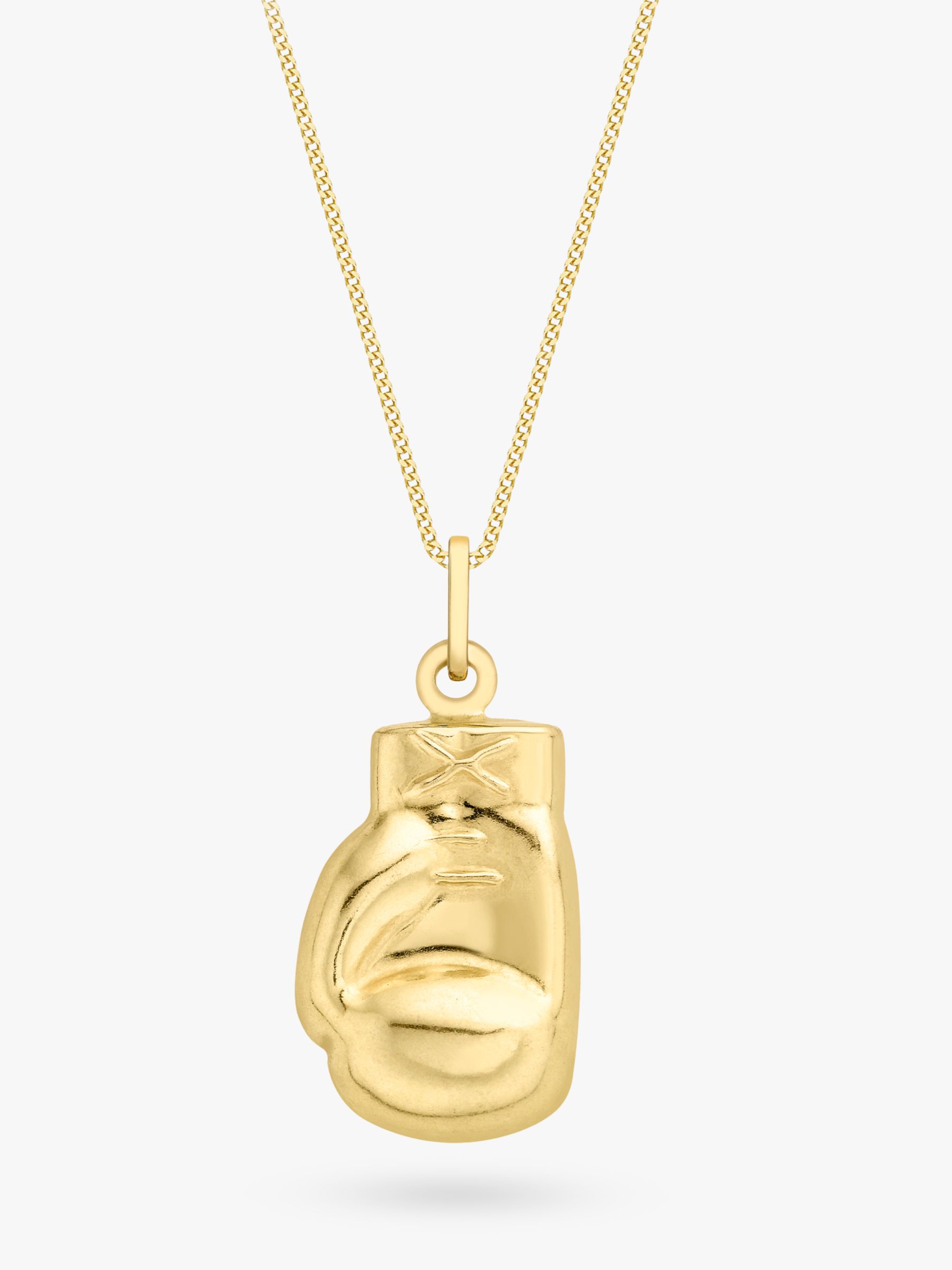Buy IBB 9ct Gold Boxing Glove Pendant Necklace, Gold Online at johnlewis.com