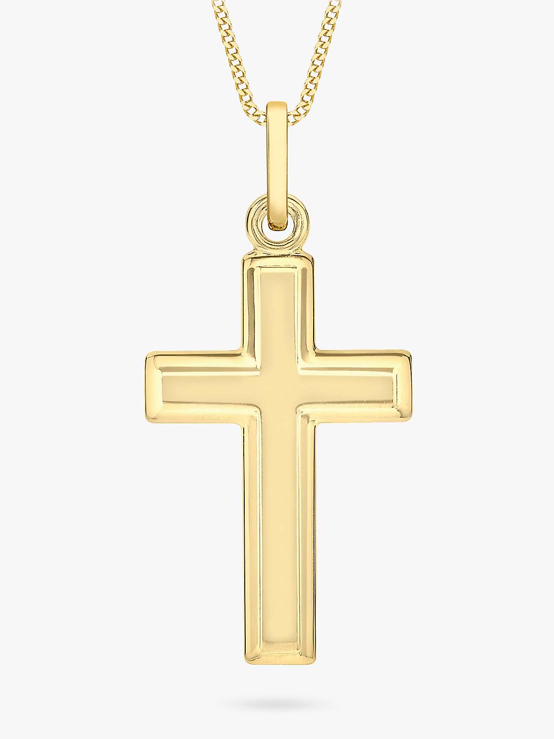 Buy IBB 9ct Gold Cross Pendant Necklace, Gold Online at johnlewis.com