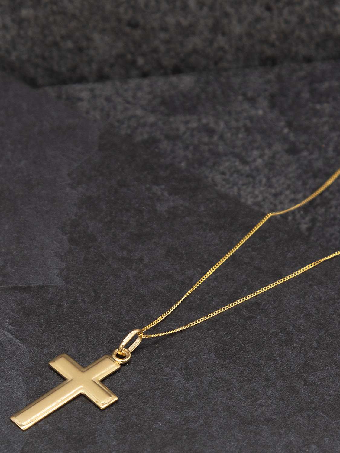 Buy IBB 9ct Gold Cross Pendant Necklace, Gold Online at johnlewis.com
