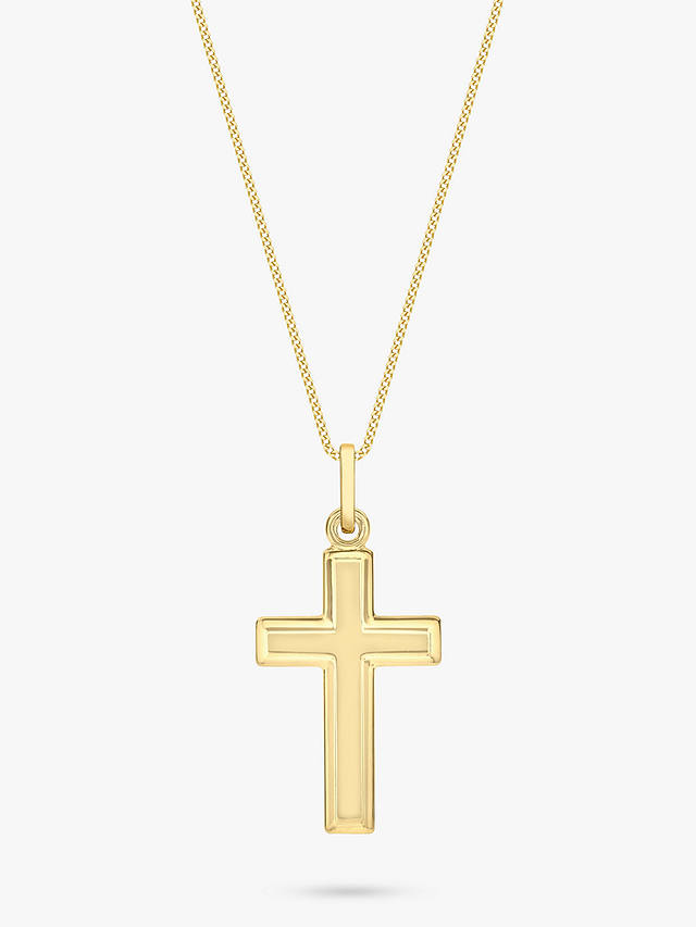 IBB 9ct Gold Cross Pendant Necklace, Gold