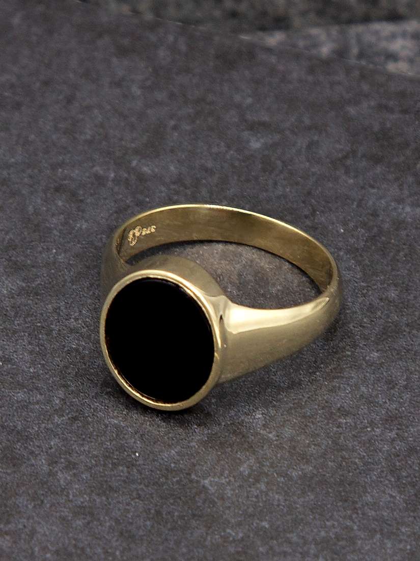 Buy IBB 9ct Gold Onyx Oval Signet Ring, Gold Online at johnlewis.com