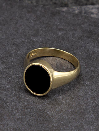 IBB 9ct Gold Onyx Oval Signet Ring, Gold