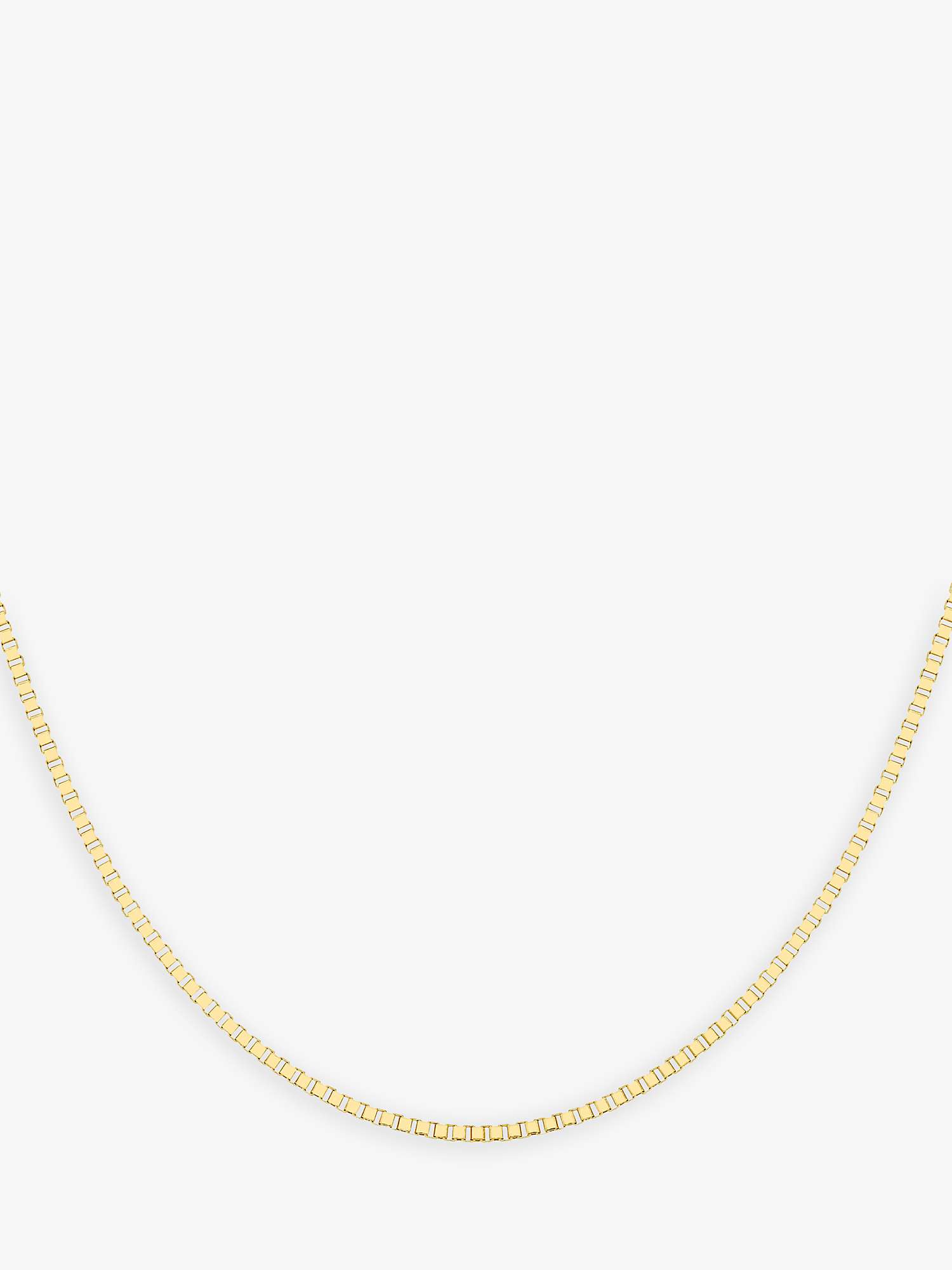 Buy IBB 9ct Gold 30 Venetian Box Chain Necklace, Gold Online at johnlewis.com