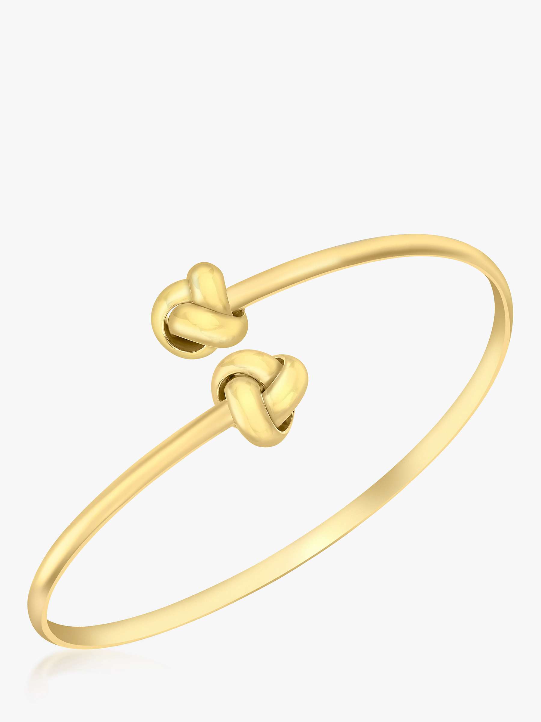 Buy IBB 18ct Gold Crossover Knot Torque Bangle, Gold Online at johnlewis.com