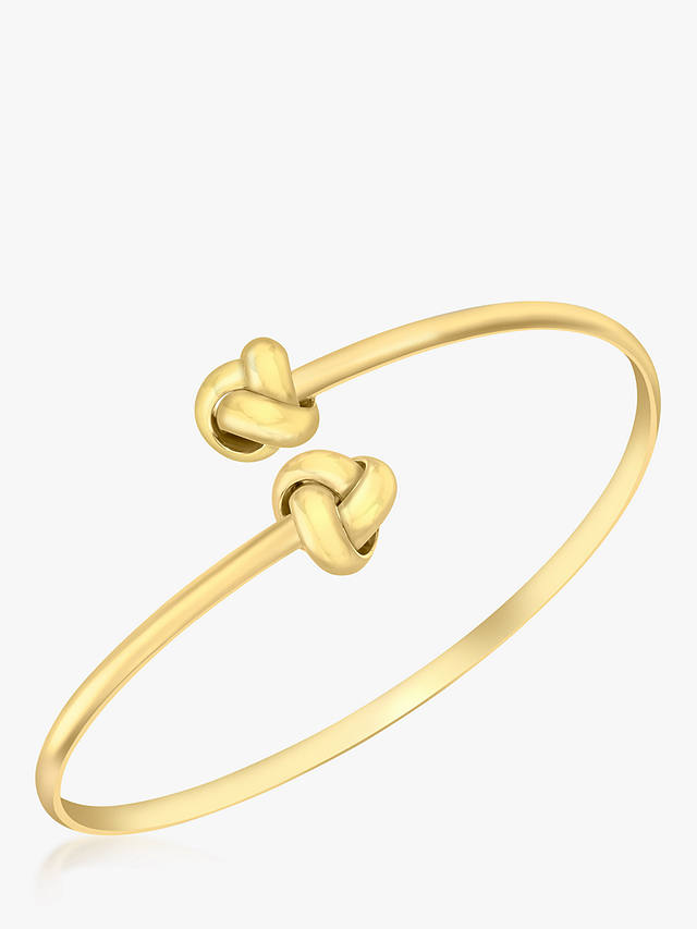 IBB 18ct Gold Crossover Knot Torque Bangle, Gold