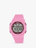Lorus R2367NX9 Children's Digital Silicone Strap Watch, Pink/Grey