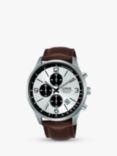 Lorus RM321HX9 Men's Chronograph Date Leather Strap Watch, Brown/Silver