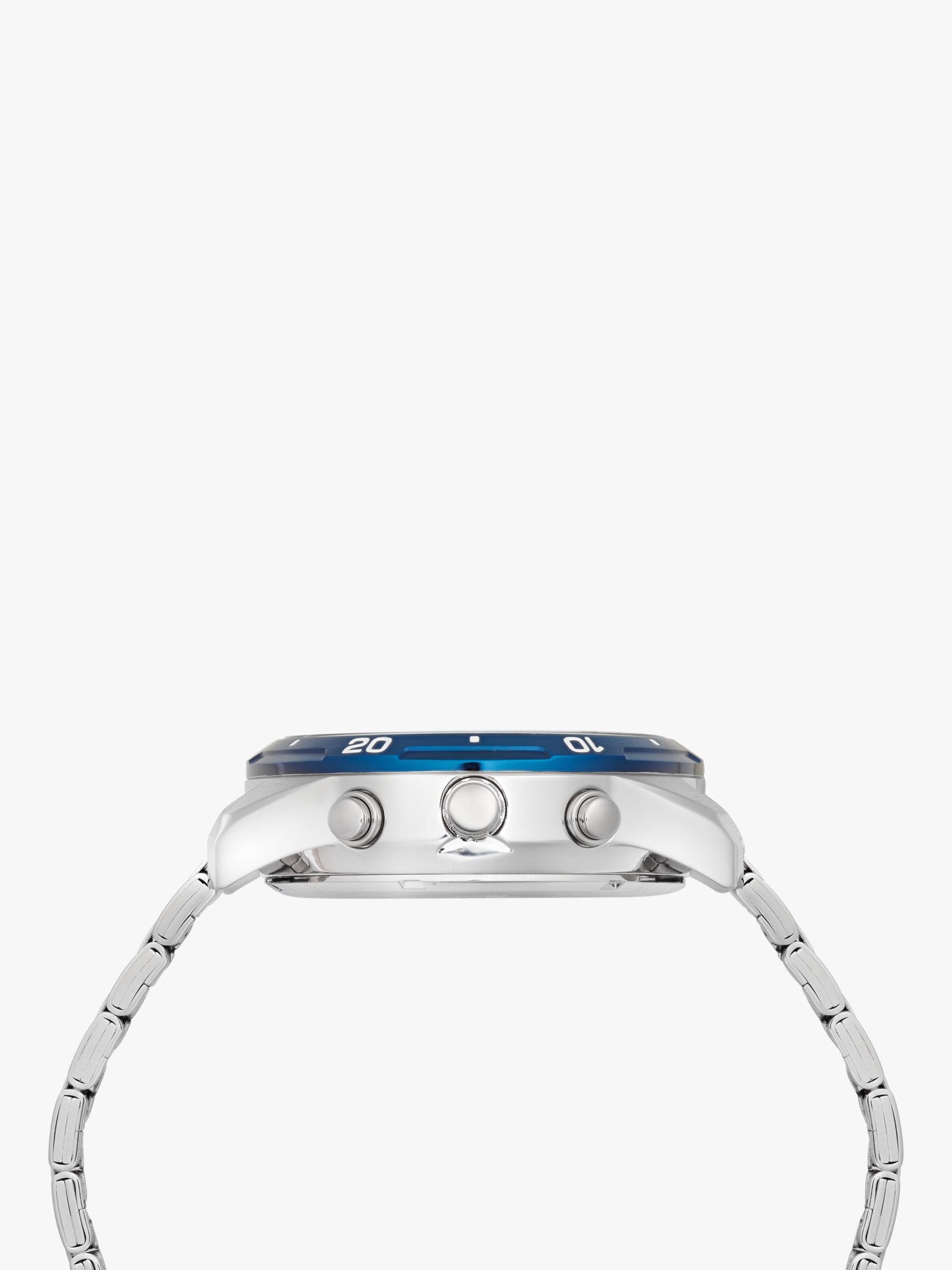 John Duo Bracelet Display Silver/Blue Men\'s Lorus & Lewis Watch, Partners Analogue/Digital RW647AX9 at Strap
