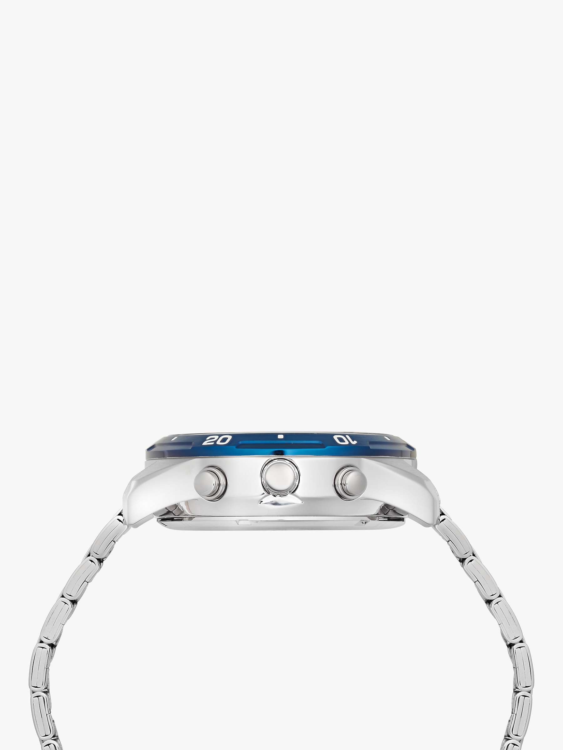 Buy Lorus Men's Analogue/Digital Duo Display Bracelet Strap Watch, Silver/Blue RW647AX9 Online at johnlewis.com