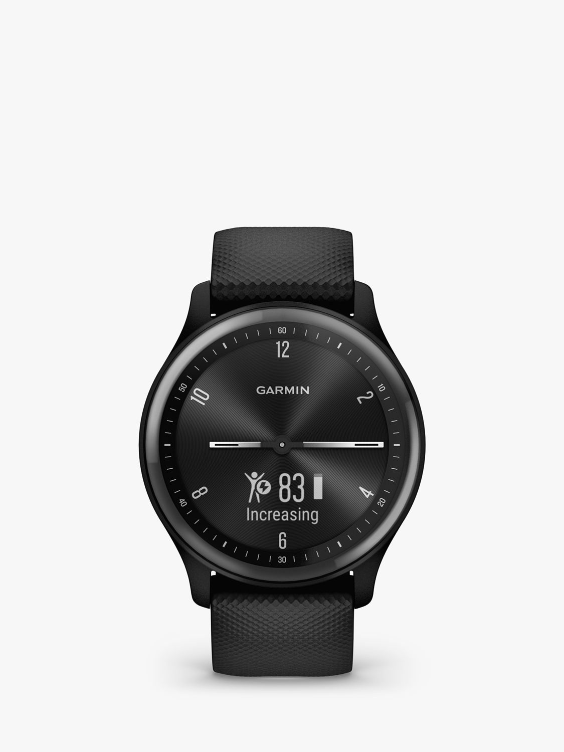 indbildskhed Tilståelse Regnskab Garmin vivomove Sport Hybrid Smartwatch, 44mm, with Silicone Band, Black