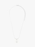 Lido Freshwater Pearl & Cubic Zirconia V-Drop Pendant Necklace, Silver/White