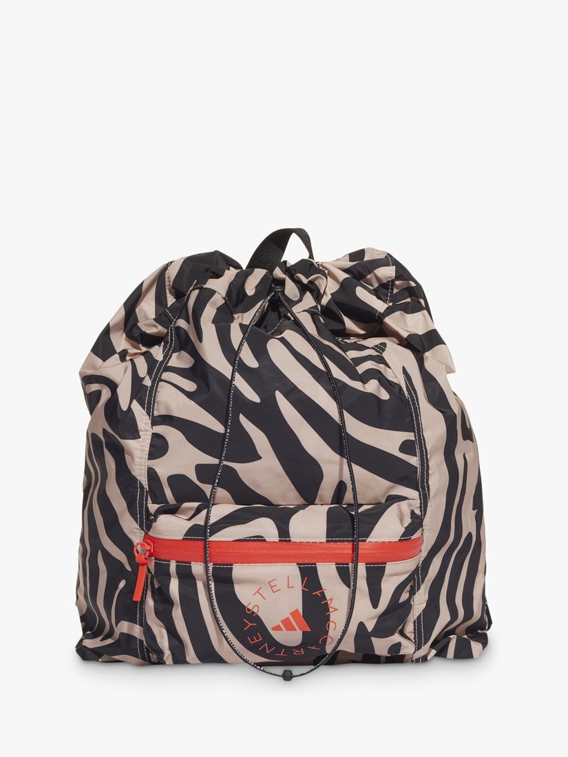 mundo pobreza aumento adidas by Stella McCartney Animal Print Gym Sack Backpack, Multicolour/Ash  Pearl/Black/Active Orange