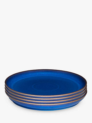 Denby Imperial Blue Coupe Dinner Plate, Set of 4, 26cm, Blue