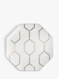 Wedgwood Gio Platinum Fine Bone China Octagonal Side Plate, 23,4cm, White
