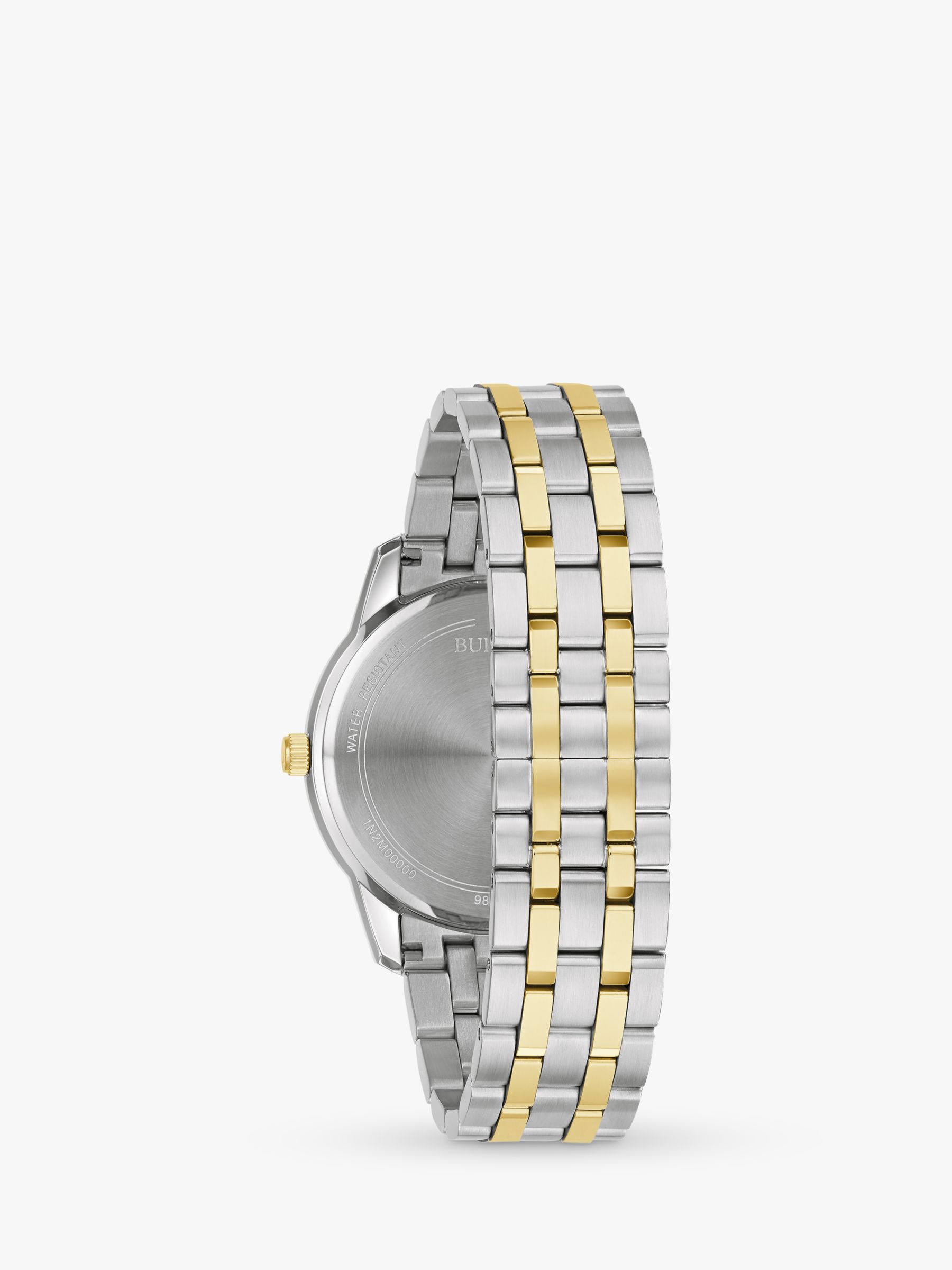 Buy Bulova 98B385 Men's Sutton Date Two-Toned Bracelet Strap Watch, Gold/Silver Online at johnlewis.com