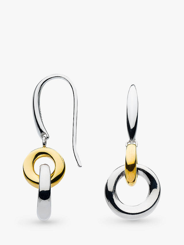 Kit Heath Bevel Cirque Link Drop Earrings, Silver/Gold