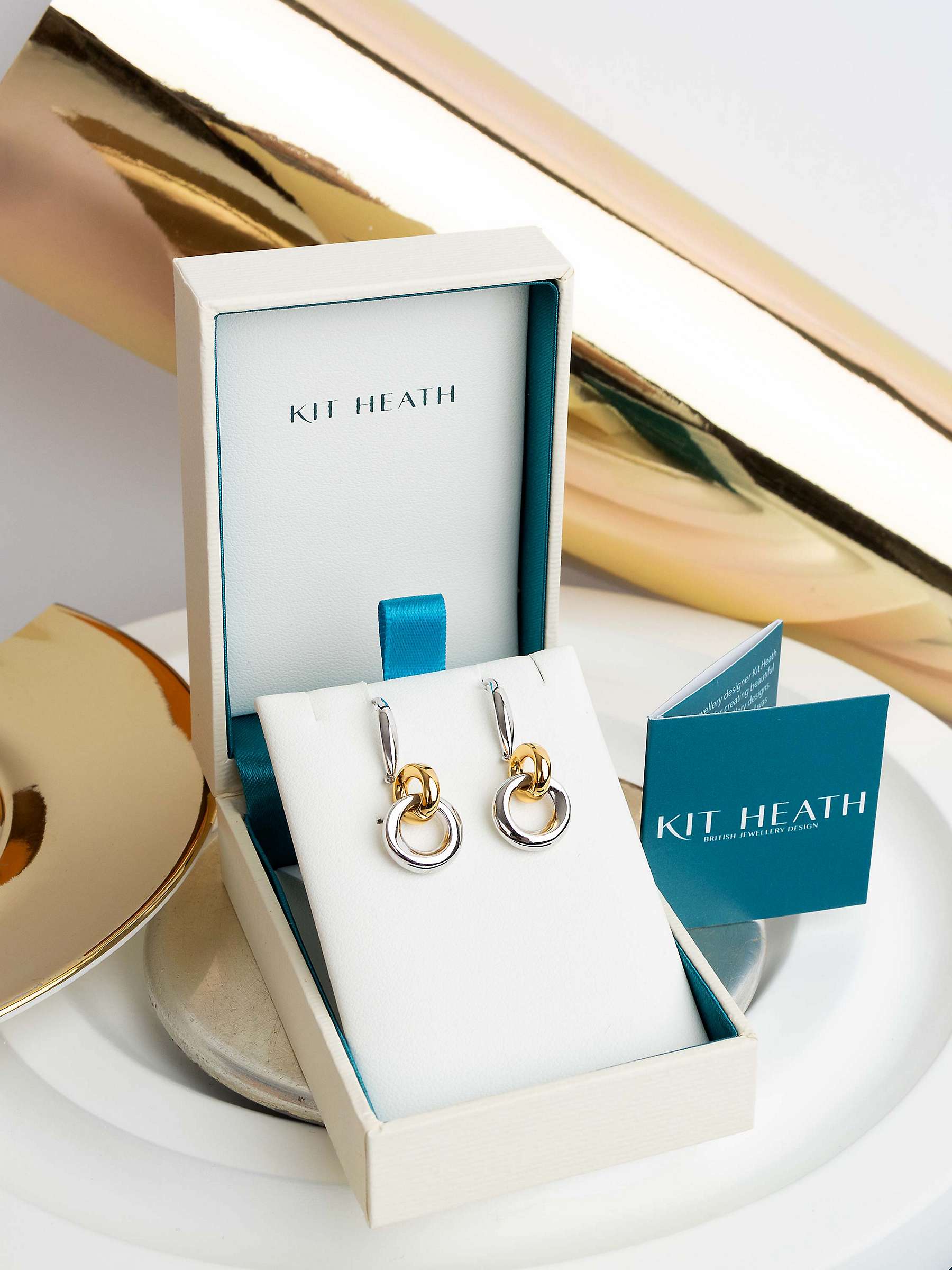 Buy Kit Heath Bevel Cirque Link Drop Earrings, Silver/Gold Online at johnlewis.com