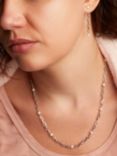 Kit Heath Revival Astoria Figaro Freshwater Pearl Station Collar Lariat Necklace, Silver