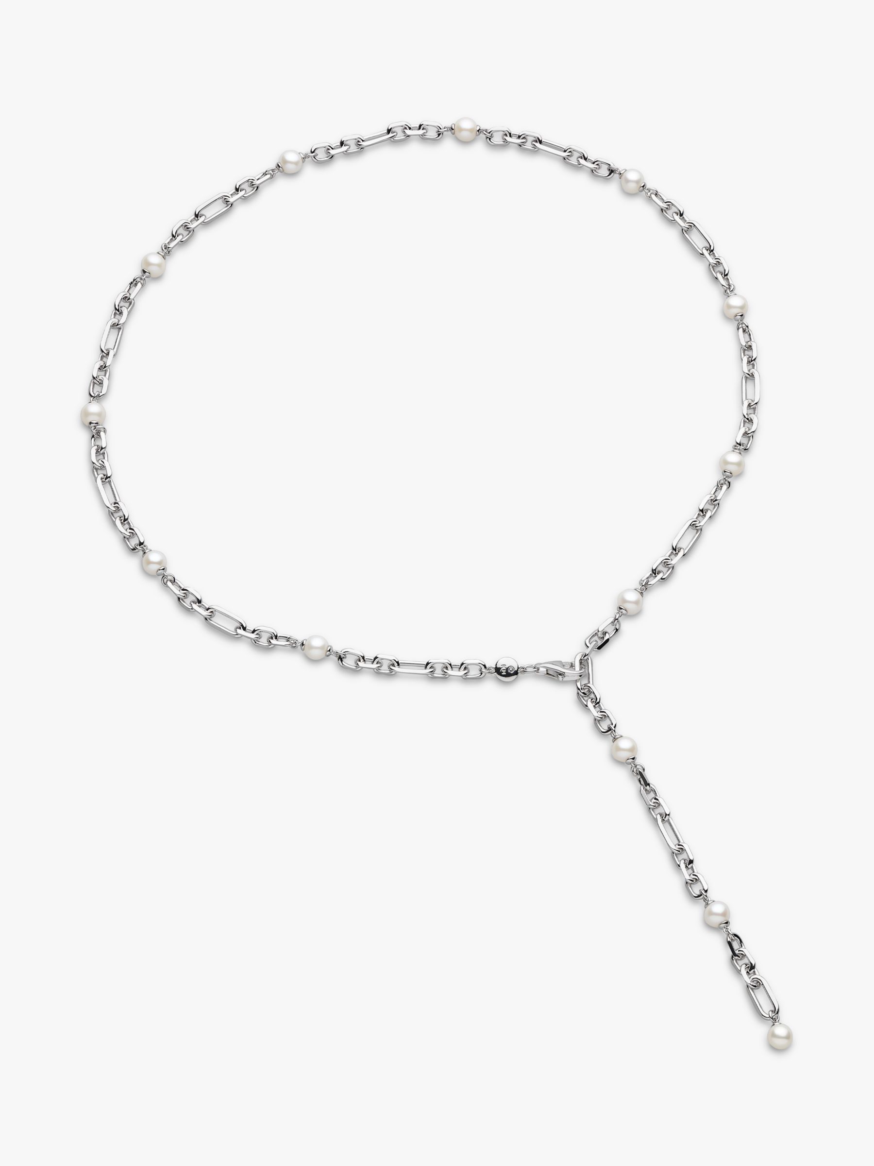 Buy Kit Heath Revival Astoria Figaro Freshwater Pearl Station Collar Lariat Necklace, Silver Online at johnlewis.com