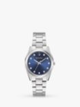 Bulova Women's Surveyor Diamond Bracelet Strap Watch, Silver/Blue 96P229