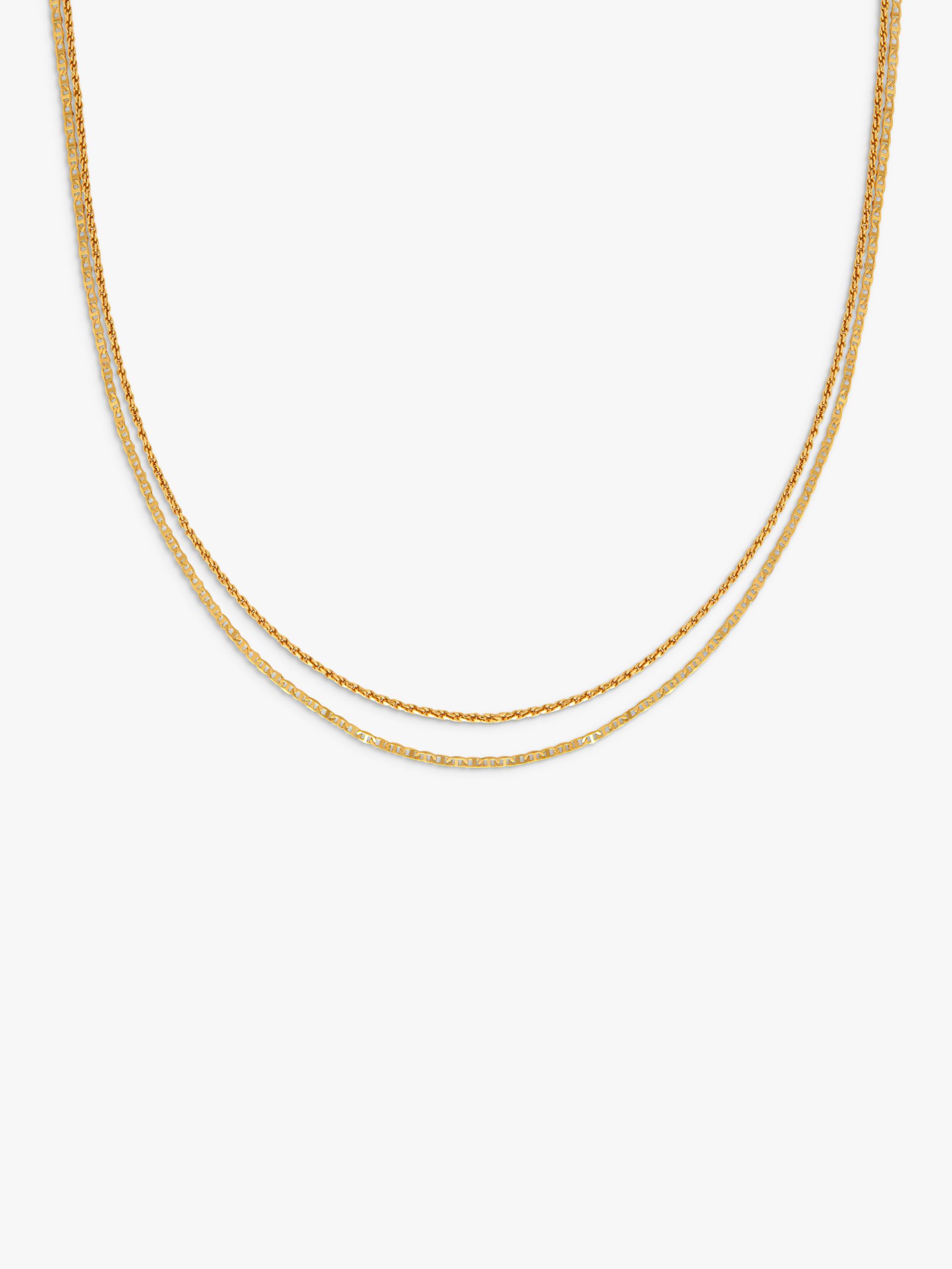 Astrid & Miyu Duo Chain Necklace, Gold at John Lewis & Partners