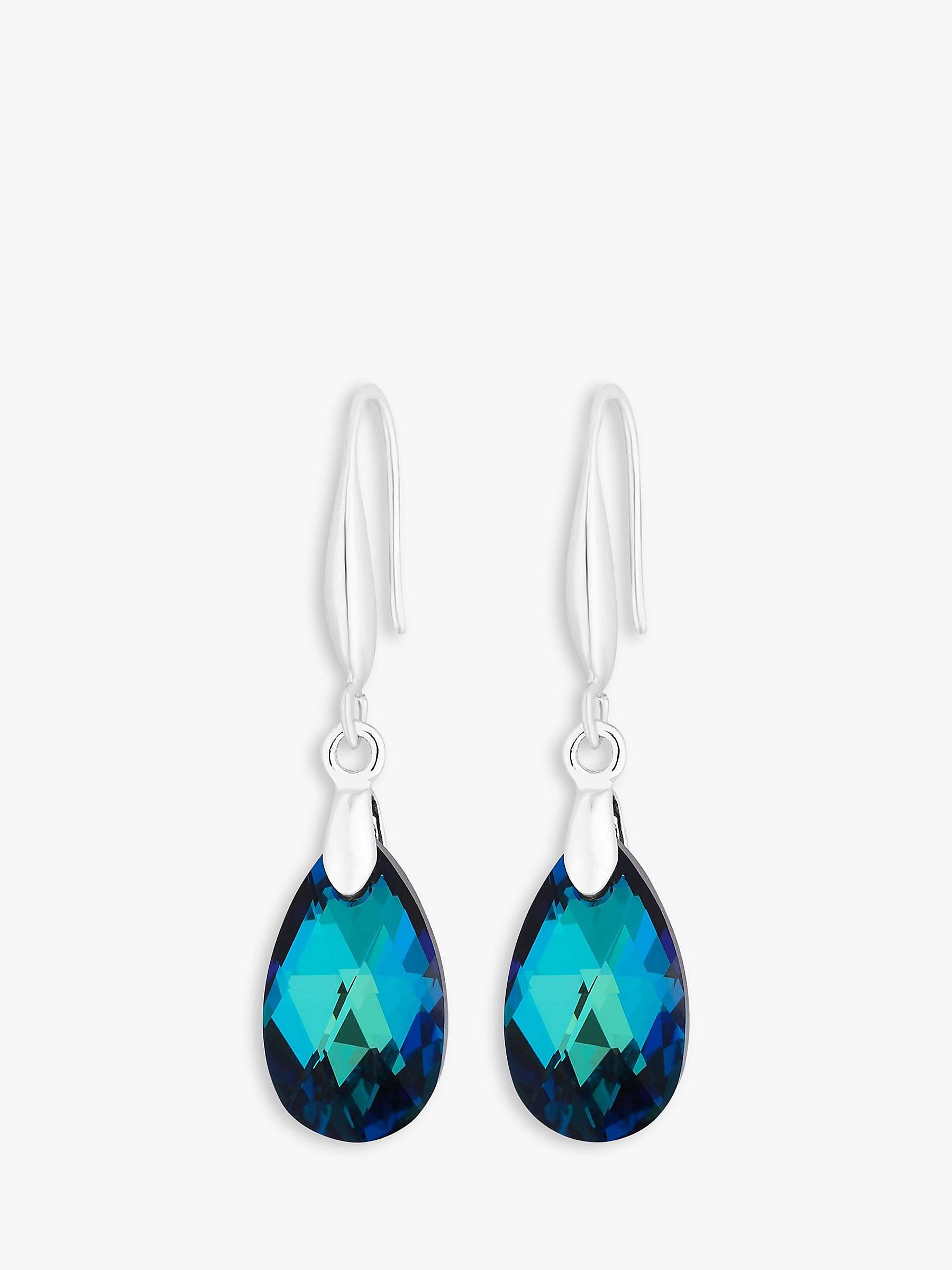 Buy Jon Richard Radiance Collection Crystal Pear Drop Earrings, Silver/Blue Online at johnlewis.com