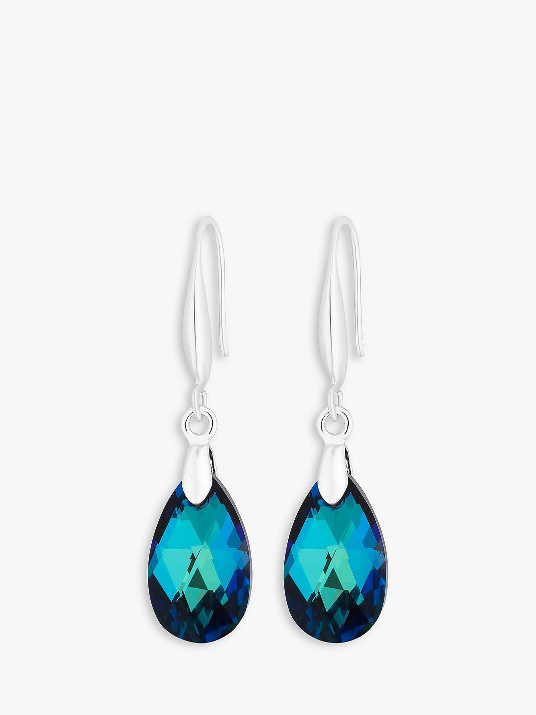 Jon Richard Radiance Collection Crystal Pear Drop Earrings, Silver/Blue