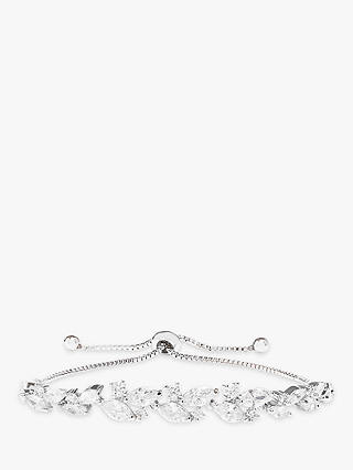 Jon Richard Bridal Cubic Zirconia Navette Toggle Bracelet, Silver