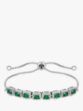 Jon Richard Cubic Zirconia Rectangular Toggle Bracelet, Silver/Green